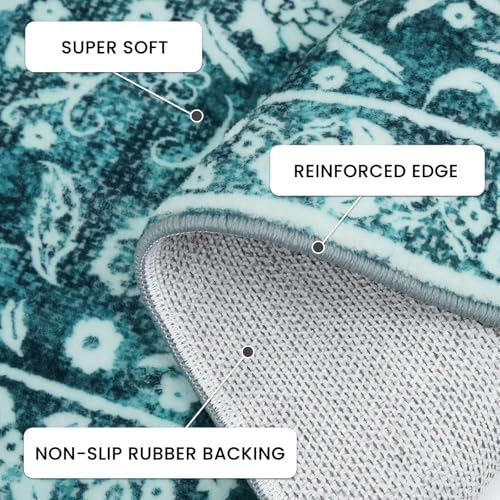 Washable Vintage 3x8 Runner Rug Non Slip Runners - Image 6