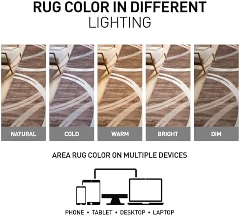 Rugshop Wavy Circles Modern Non-Shedding Runner Rug Brown 2'7" x 6' - Image 4
