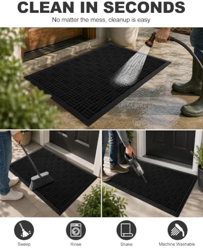 Mibao Front Door Mat Outdoor Entrance, Waterproof Dirt Trapper Doormat - Image 5