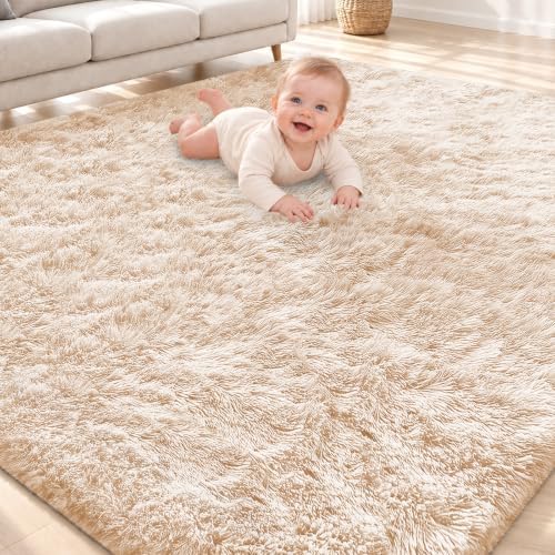 Smiry Area Rugs for Living Room Bedroom 4x5.9 ft, Fluffy Washable Carpet by Smiry