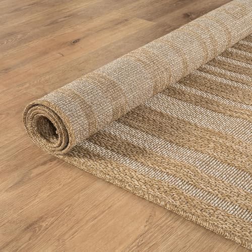Beverly Rug Easy Jute Framed Border Runner Rug 2x7 Washable Durable Indoor - Image 6