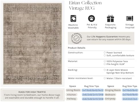 HUGEAR Taupe 2x3 Neutral Area Rugs - Image 3