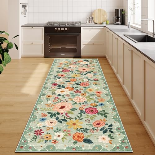 DUKINO 2x6 Runner Rug for Hallway, Washable Kitchen Rugs Non Slip by DUKINO