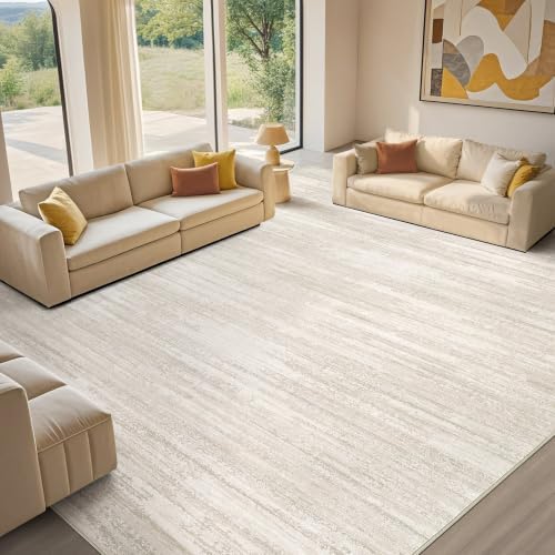 Area Rug Living Room-10X12 Abstract Washable Rug Beige by MICGEEK