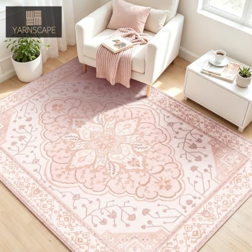 YARNSCAPE 3' x 5' Machine Washable Area Rug, Non-Slip Low-Pile Carpet - Image 3