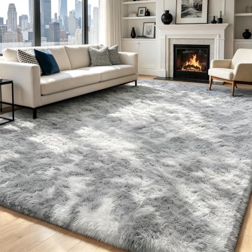 Mottled Light Grey 8x10 Area Rug - Image 3