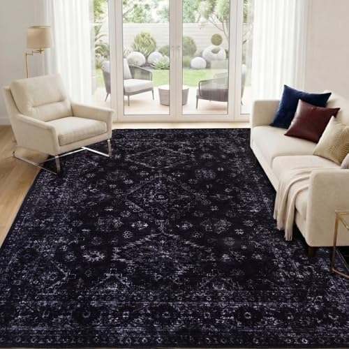 5x7 Area Rugs for Living Room, Machine Washable Rug, Neutral Style by TerradWafs