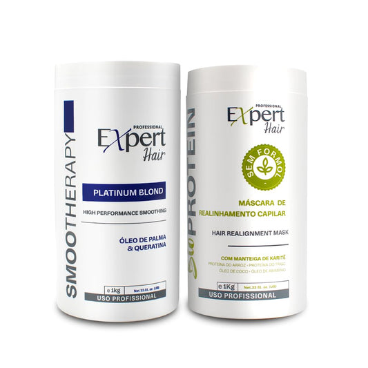 Expert Hair Botox Kit - Thermo-Active, Anti-Frizz Treatment - Natural Look, Keratin for Smoothing and Straightening, 2x 1kg/35.3 oz