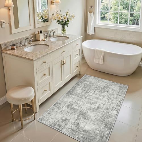 2x3 Area Rug Washable Abstract: Non Slip Throw Rugs - Image 4