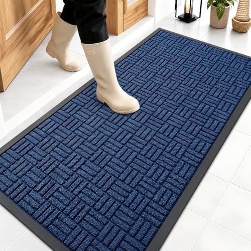 OLANLY Front Door Mat Outside Entrance 47x23, Heavy-Duty Rubber Doormat by OLANLY