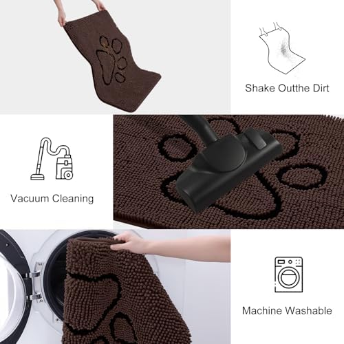 Smiry Dog Door Mat for Muddy Paws, Absorbent Non Slip Dirt Trapper - Image 6