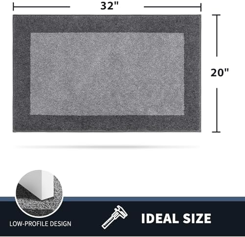 PURRUGS Dirt Trapping Indoor Door Mat, Light Grey & Grey - Image 2