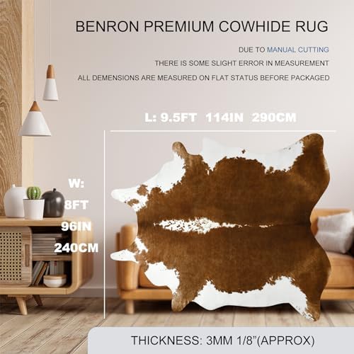 BENRON Faux Cowhide Rug, Cow Print Rug - Image 2