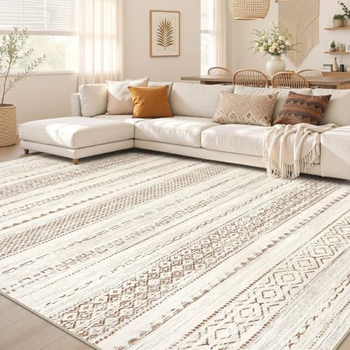 Nakagishi Boho 5x8 Area Rug Living Room Rugs Machine Washable Brown by NakagishiAreaRug