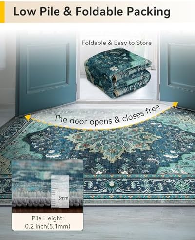 RELEANY Washable Area Rug, Runner 3'x7' - Image 5