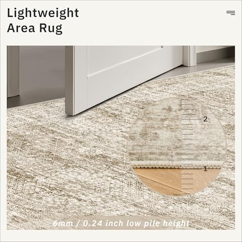 Soalmost Washable 4x12 Hallway Runner Rug Non-Slip Kitchen Entry Rugs Brown - Image 7