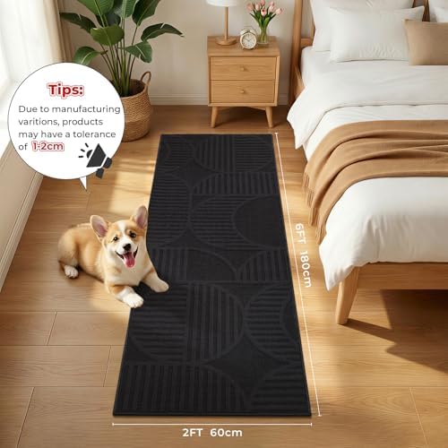 Findosom Hallway Runner Rug 2x6, Geometric High-Low Textured Runner - Image 2