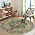 Oriental Washable Round Area Rug: 5ft Non-Slip Round Rugs Soft Carpets by TOPRUUG