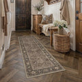 HUGEAR Brown Washable 2x5 Runner Rugs by HUGEAR