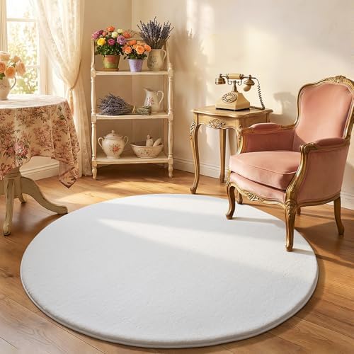 Amearea White Round Area Rugs 4ft Circle Rugs - Image 7
