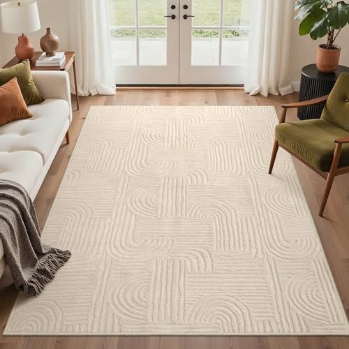 GENIMO Beige Rug 5x7 Washable Area Rugs by GENIMO