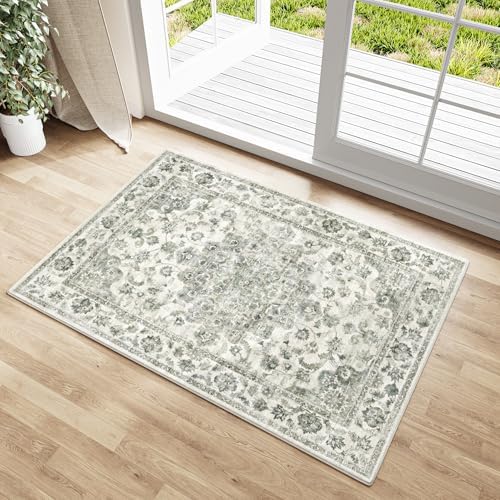 2x3 Green Neutral Area Rug by WondRg