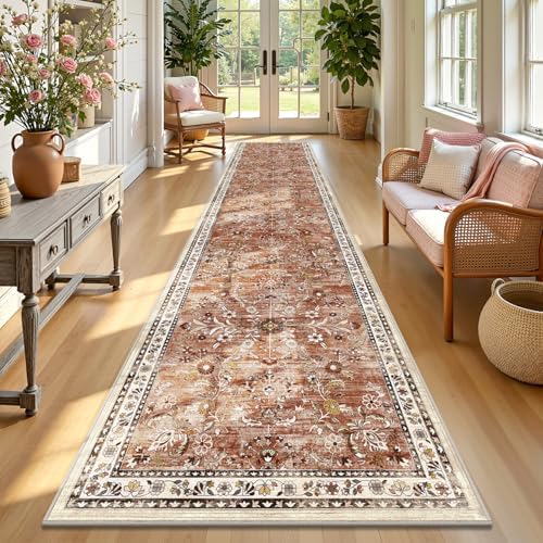 Yamaziot 2x10 Washable Hallway Runner Rug Non Slip Floral Carpet by Yamaziot
