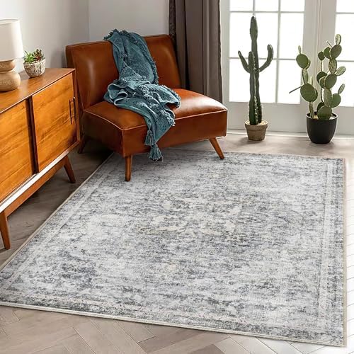 CHAMPLANT Washable Area Rug 4'x6' Vintage Traditional Floor Cover Foldable Thin by CHAMPLANT