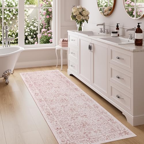 DUKINO 2x6 Runner Rug, Washable Vintage Floral Kitchen Rug - Image 3