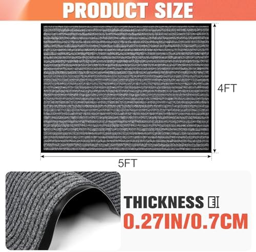 MYFAMIREA Commercial Floor Mat 4' x 5' Extra Large Front Door Industrial Rug - Image 2
