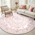 RELEANY Washable Area Rug, Round 6ft by RELEANY