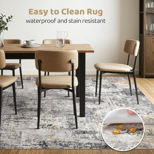 LOONGRUG 7x10 Area Rug Washable Large Neutral Modern Living Room Rugs - Image 6