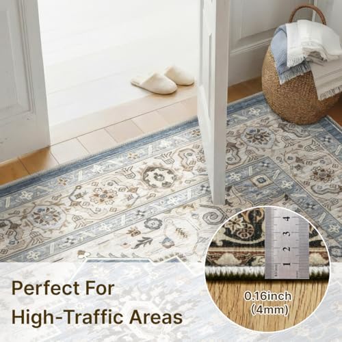 Washable 4'x6' Vintage Area Rug - Image 5