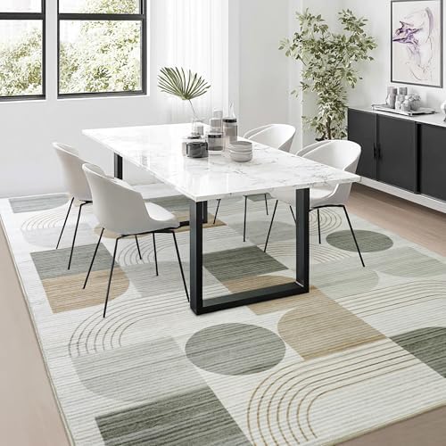 Soft Modern Geometric Abstract Large Machine Washable 6x9 Area Rug - Image 4