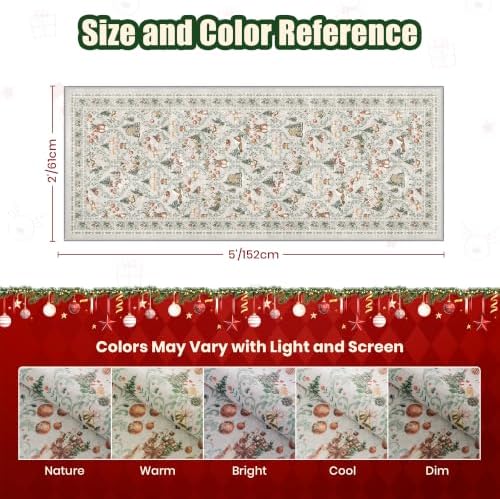 2x5 Christmas Runner Rug for Hallway, Washable Kitchen Rugs - Image 2