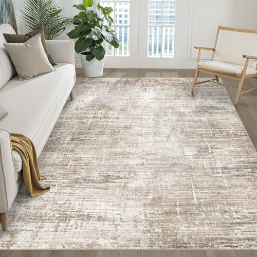 LOONGRUG 6x8 Area Rug Washable Neutral Modern Living Room Rug Dark Brown by LOONGRUG