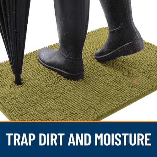 OLANLY Dog Door Mat for Muddy Paws 40x32, Super Absorbent Chenille Mud Mat - Image 2