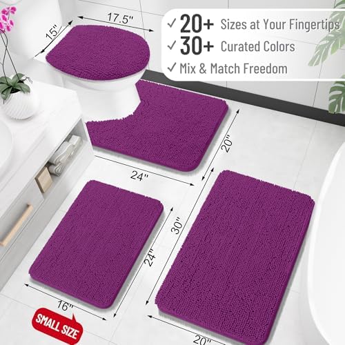 OLANLY Bathroom Runner Rugs 45x27, Extra Soft Absorbent Chenille Bath Rugs - Image 2