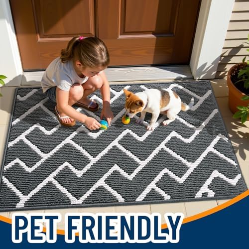 OLANLY Front Door Mat 59x35, Low-Profile Easy Clean Doormat - Image 6