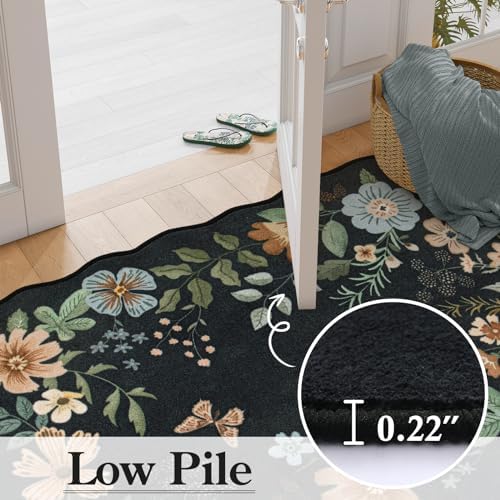 Lahome Floral Entryway Rug Indoor, 2X3 Soft Washable Kitchen Rug Non Slip - Image 6