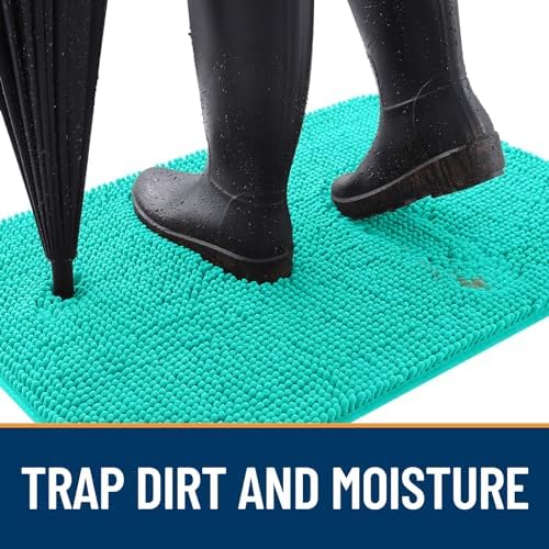 OLANLY Dog Door Mat for Muddy Paws 44x24, Super Absorbent Chenille Mud Mat - Image 2