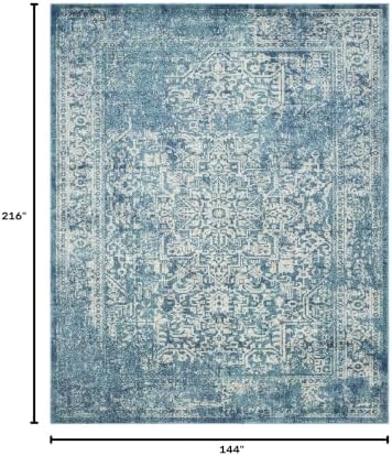 SAFAVIEH Evoke Area Rug 12x18, X-Large Blue & Ivory EVK256C - Image 2
