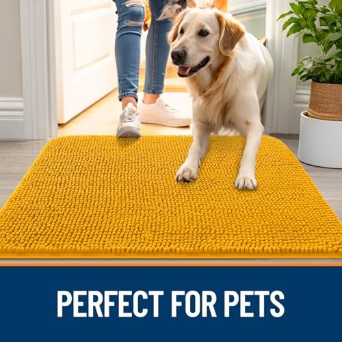 OLANLY Dog Door Mat for Muddy Paws 70x24, Super Absorbent Chenille Mud Mat - Image 6