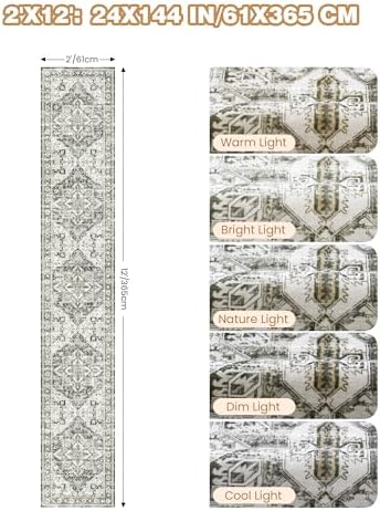 Hallway Runner Rug 2x12 Extra Long Washable Runner - Image 2