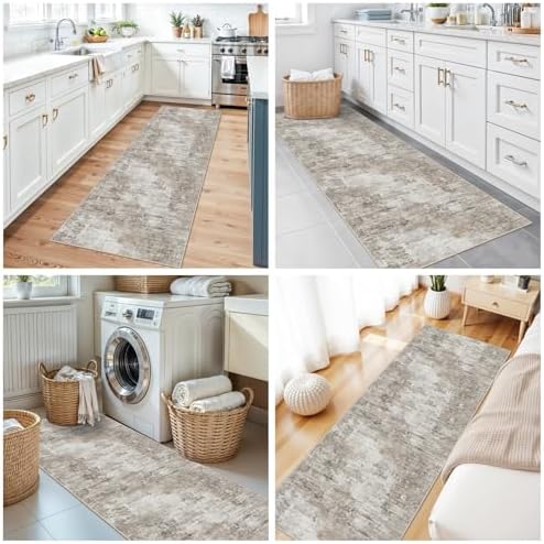 2x8 Washable Non-Slip Hallway Runner Rug – Modern Abstract Soft Carpet - Image 4