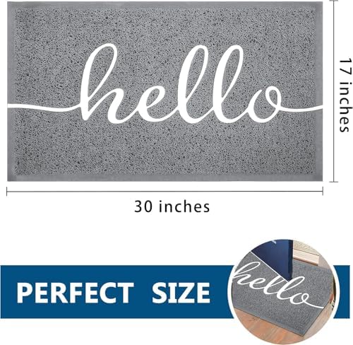 EARTHALL Door Mat Outside Inside Hello Doormat, Durable Floor Mat Non Slip Mat - Image 2