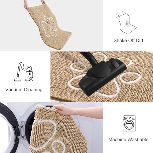 Smiry Dog Door Mat for Muddy Paws, Absorbent Non Slip Dirt Trapper - Image 6