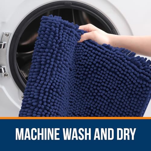 OLANLY Bathroom Runner Rugs 47x24, Extra Soft Absorbent Chenille Bath Rugs - Image 5
