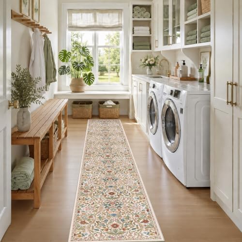 2x12 Floral Runner Rug for Hallway Washable Kitchen Runner Rug - Image 4