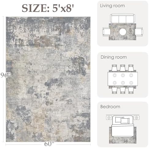 UERMEI 5x8 Area Rug Living Room Rugs - Image 2